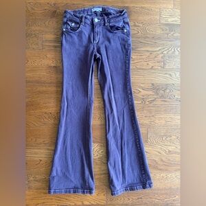 Garage Denim Low Rise Flare Leg Jeans Size 07 Purple/Maroon